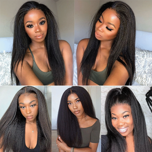 HD Lace Kinky Straight 13x4 Lace Front Wigs（Full Frontal） - Image 6